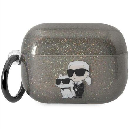 Apple AirPods Pro 2, Glitter Karl&Choupette Earphone Case , KLAP2HNKCTGK , Black , TPU/PC