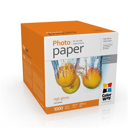 ColorWay Photo Paper, 1000 sheets , High Glossy , 230 g/m² , 10x15