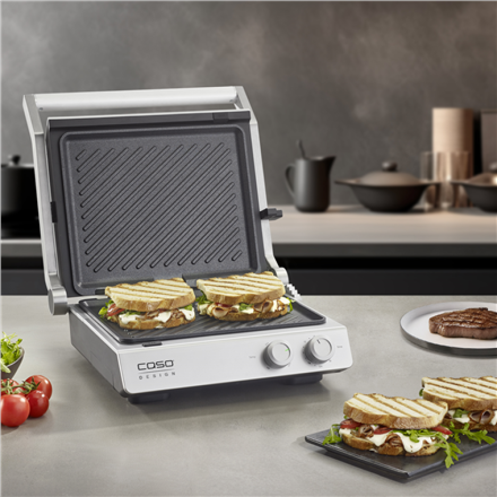 Caso Double Contact Grill , SteakChef , Contact grill , 2000 W , Stainless Steel