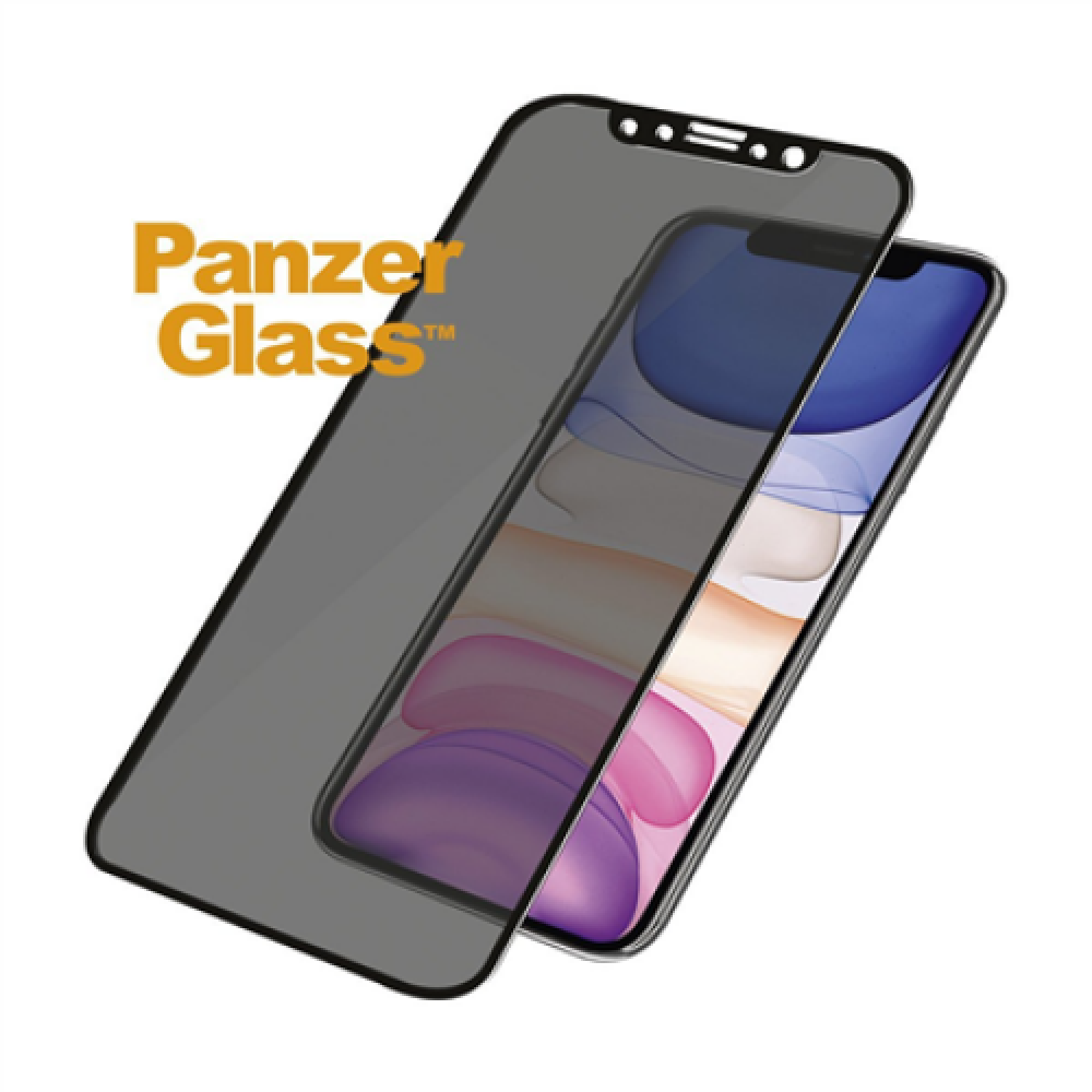 PanzerGlass , P2665 , Screen protector , Apple , iPhone Xr/11 , Tempered glass , Black , Confidentiality filter; Full frame coverage; Anti-shatter film (holds the glass together and protects against glass shards in case of breakage); Case Friendly – compa