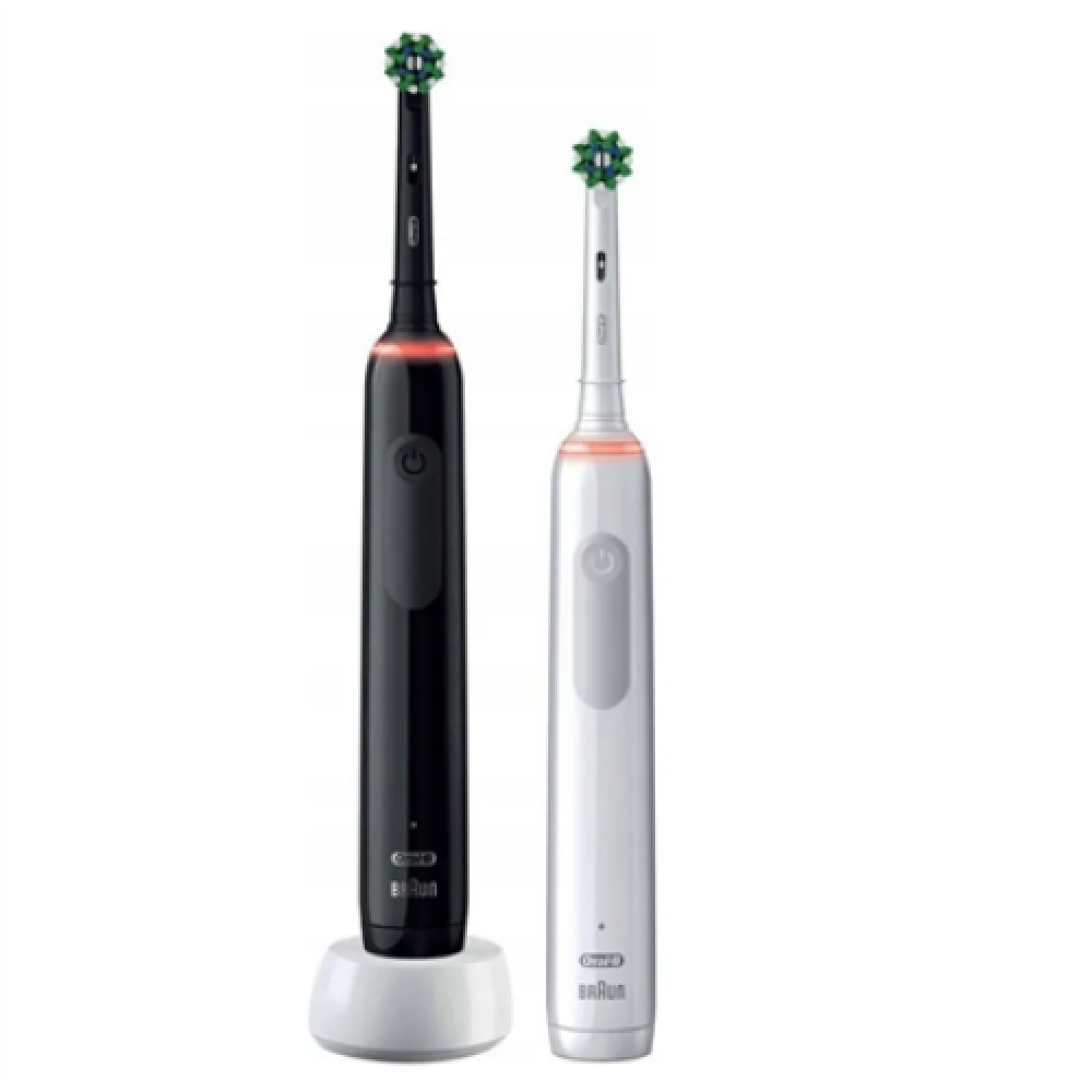 Oral-B Electric Toothbrush , Pro3 3900N , Rechargeable , For adults , Number of brush heads included 3 , Number of teeth brushing modes 3 , White/Black