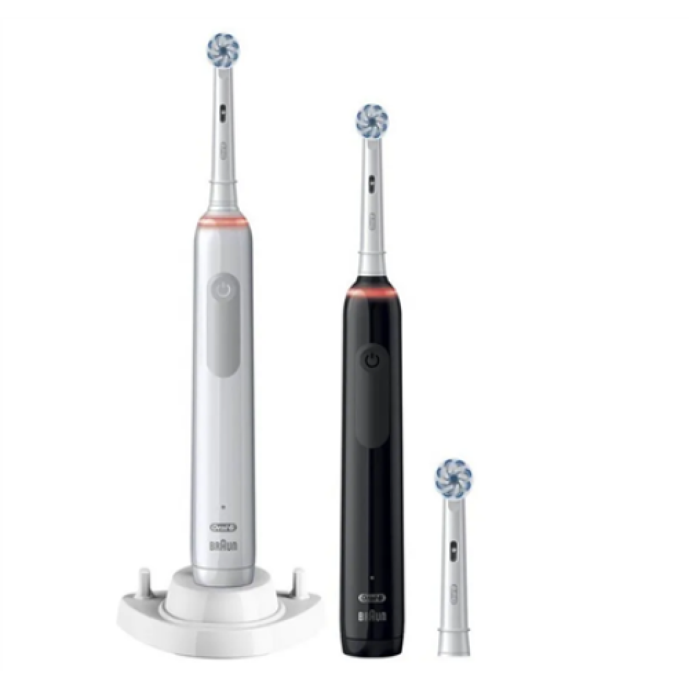 Oral-B Electric Toothbrush , Pro3 3900N , Rechargeable , For adults , Number of brush heads included 3 , Number of teeth brushing modes 3 , White/Black