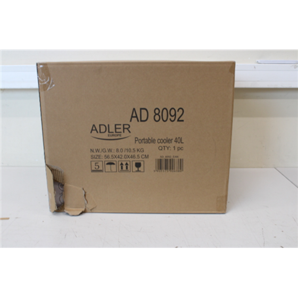 SALE OUT. Adler AD 8092 Portable cooler, 40L, Black , Adler , Portable cooler , AD 8092 , 40 L , 230 V , DAMAGED PACKAGING