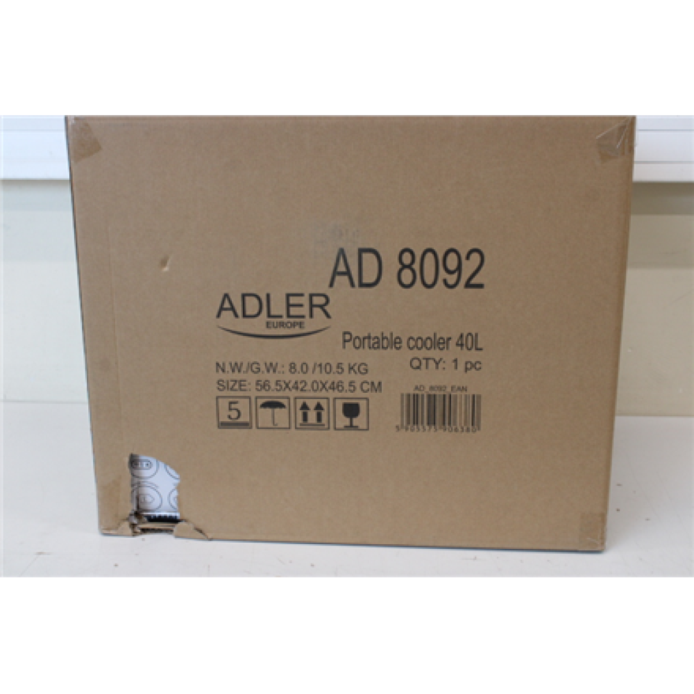 SALE OUT. Adler AD 8092 Portable cooler, 40L, Black , Adler , Portable cooler , AD 8092 , 40 L , 230 V , DAMAGED PACKAGING