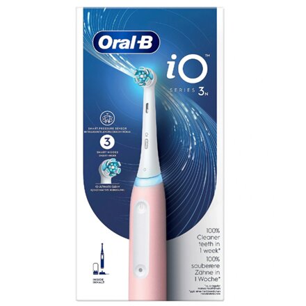 Oral-B Electric Toothbrush , iO3N , Rechargeable , For adults , Number of brush heads included 1 , Number of teeth brushing modes 3 , Pink