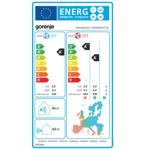 Gorenje , Air Conditioner, Indoor unit , 20003656 REA26 KC