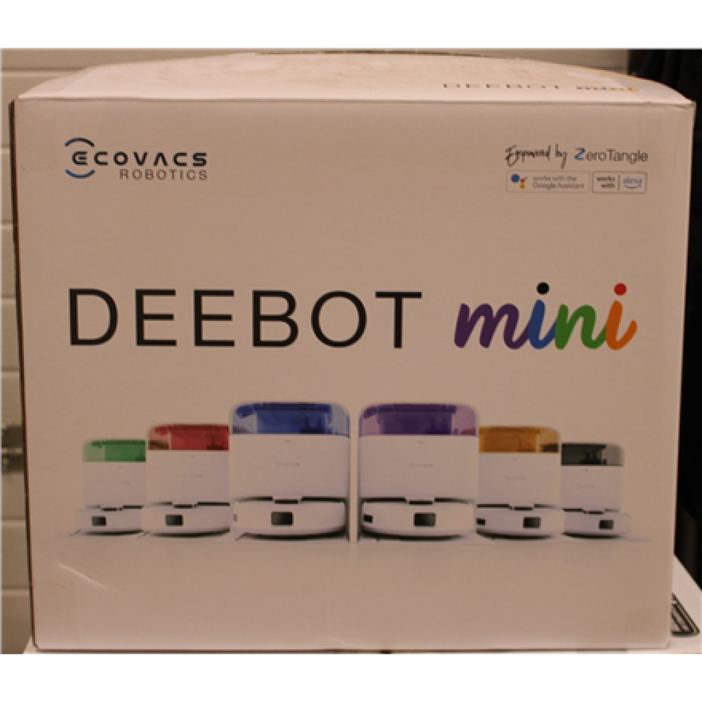 SALE OUT. Ecovacs DEEBOT mini Vacuum cleaner, Robot, Wet&Dry, ZeroTangle Technology, Agile Navigation, White/Blue + Auto-empty station , Ecovacs Robotic Vacuum Cleaner , DEEBOT mini BLUE , Wet&Dry , Li-ion , 3200 mAh , Dust capacity 1.8 L , 8000 P