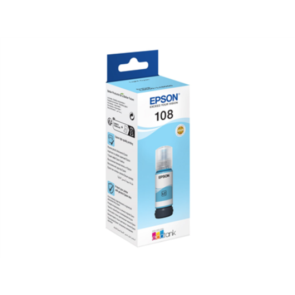 Epson 108 EcoTank , Ink Bottle , Light Cyan