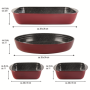 Stoneline , Yes , Casserole dish set of 4pcs , 21789 , 1+1+3+3.6 L , 20x17/35x24/39x24 cm , Borosilicate glass , Red , Dishwasher proof