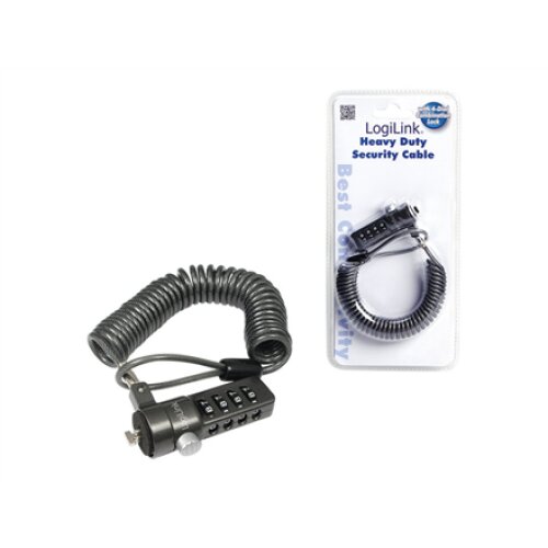 Logilink NBS004, Notebook Coil Cable Lock, black