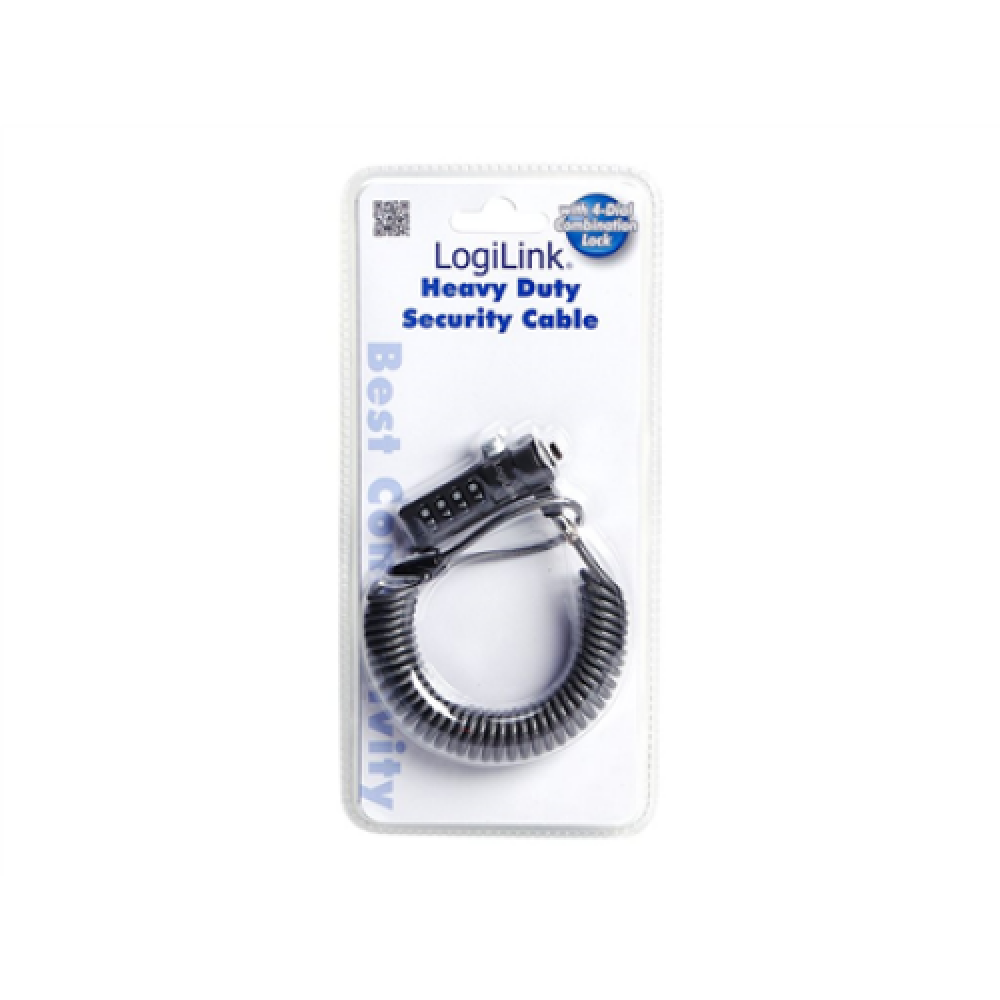 Logilink NBS004, Notebook Coil Cable Lock, black