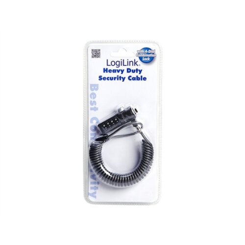 Logilink NBS004, Notebook Coil Cable Lock, black