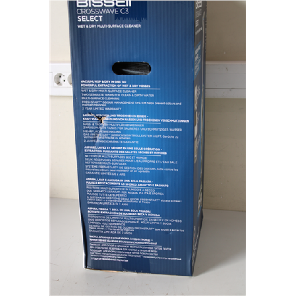 SALE OUT. Bissell Vacuum Cleaner , CrossWave C3 Select , Corded operating , Handstick , Washing function , 560 W , - V , Black/Titanium/Blue , Warranty 24 month(s) , DAMAGED PACKAGING