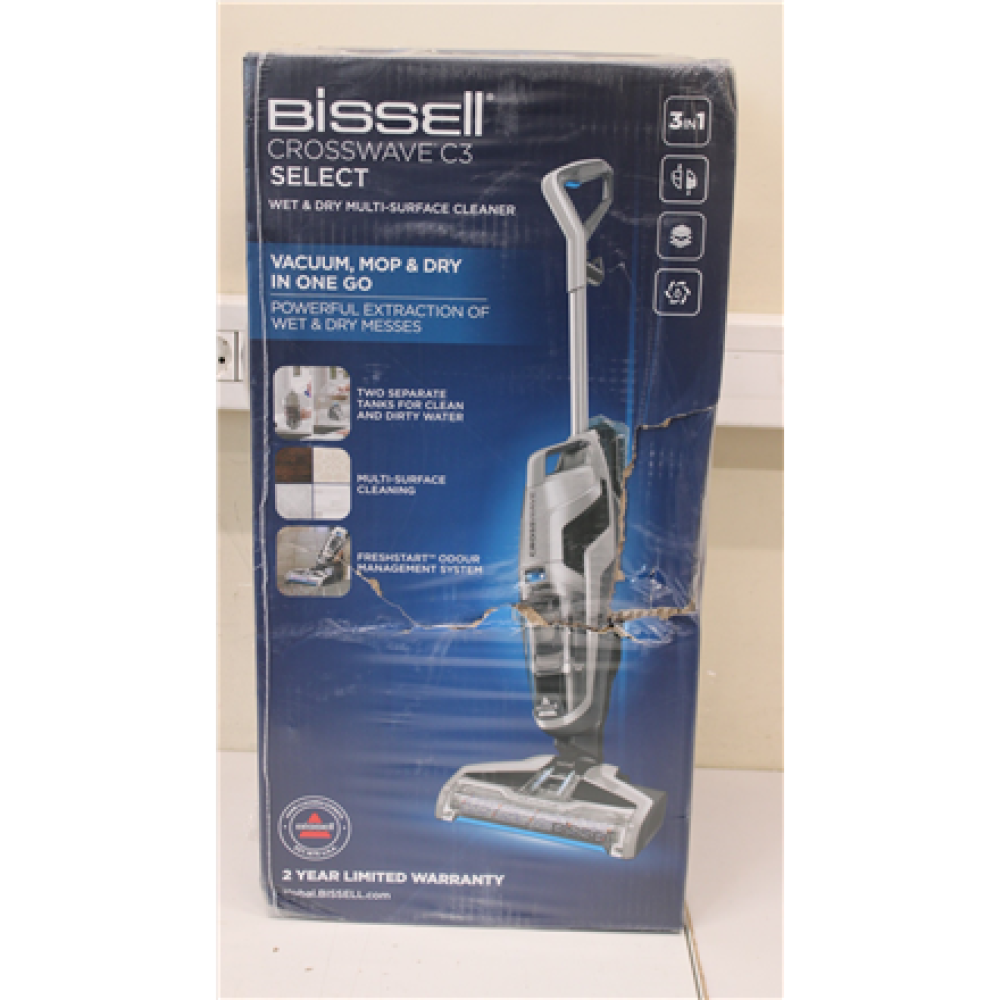 SALE OUT. Bissell Vacuum Cleaner , CrossWave C3 Select , Corded operating , Handstick , Washing function , 560 W , - V , Black/Titanium/Blue , Warranty 24 month(s) , DAMAGED PACKAGING