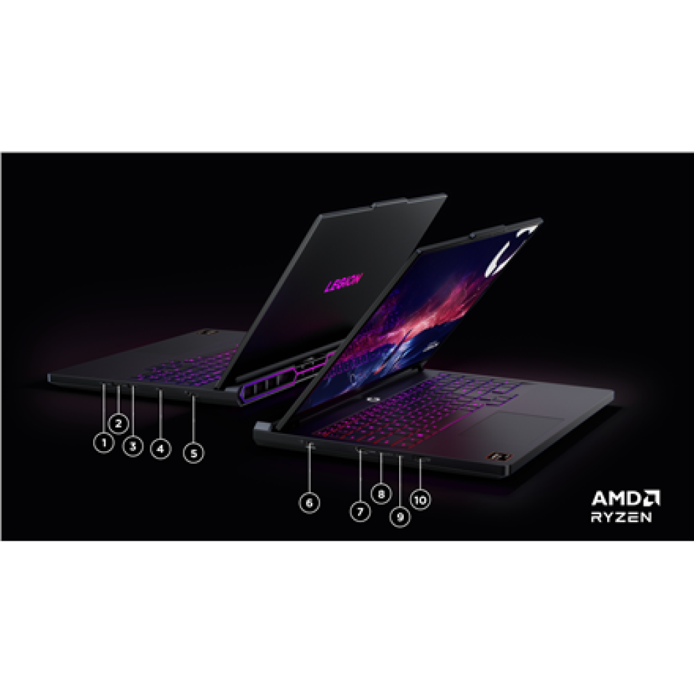 Lenovo Legion Pro 7 16AFR10H , Eclipse Black , 16 , OLED , WQXGA , 2560 x 1600 pixels , Glossy , AMD Ryzen 9 , 9955HX3D , 32 GB , SO-DIMM DDR5 , Solid-state drive capacity 2000 GB , NVIDIA GeForce RTX 5080 , GDDR7 , 16 GB , Windows 11 Home , 802.11be , Bl