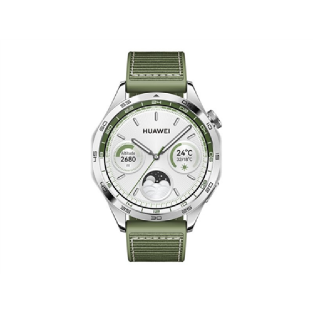 GT 4 , Smart watch , GPS (satellite) , AMOLED , 46mm , Waterproof , Green Woven