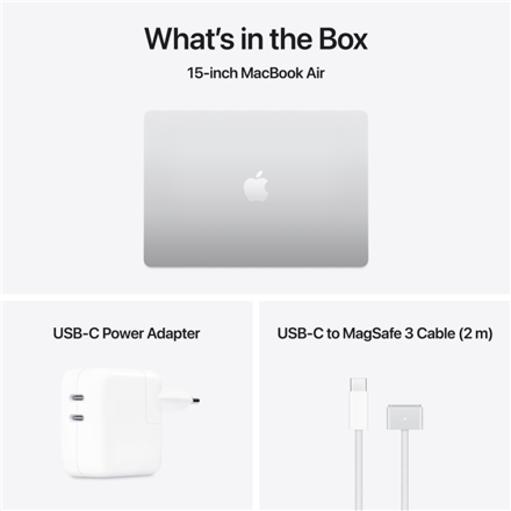 Apple MacBook Air 15” Apple M4 10C CPU, 10C GPU/16GB/512GB SSD/Silver/RUS , Apple