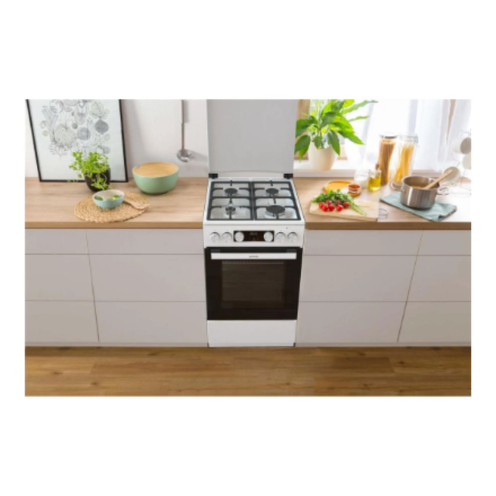 Gorenje GK5C42WF-B , Cooker , Hob type Gas , Oven type Electric , White , Width 50 cm , Grilling , Depth 59.4 cm , 70 L