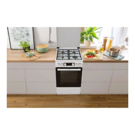 Gorenje GK5C42WF-B , Cooker , Hob type Gas , Oven type Electric , White , Width 50 cm , Depth 59.4 cm , Grilling , Energy efficiency class A , 70 L