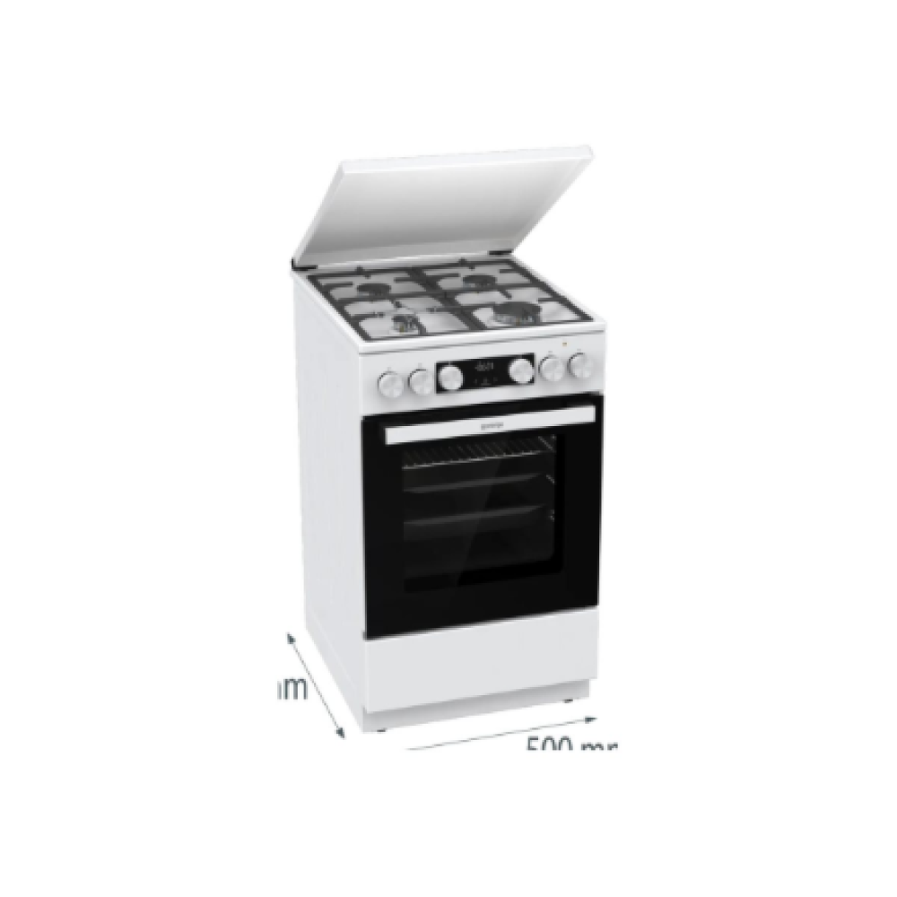 Gorenje GK5C42WF-B , Cooker , Hob type Gas , Oven type Electric , White , Width 50 cm , Grilling , Depth 59.4 cm , 70 L