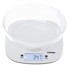 Adler Kitchen Scale with a bowl , MS 3179w , Graduation 1 g , Display type LCD , White