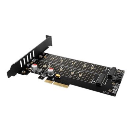 AXAGON PCI-Express x4 adapter to connect up to two M.2 disks to a computer , PCEM2-D