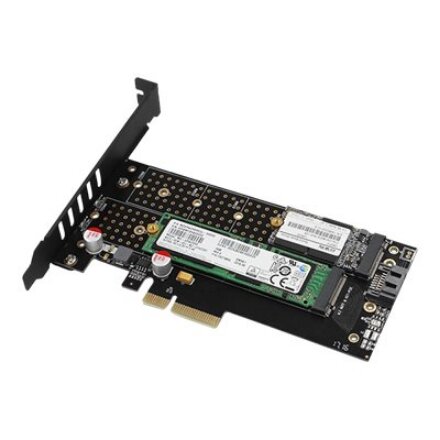AXAGON PCI-Express x4 adapter to connect up to two M.2 disks to a computer , PCEM2-D