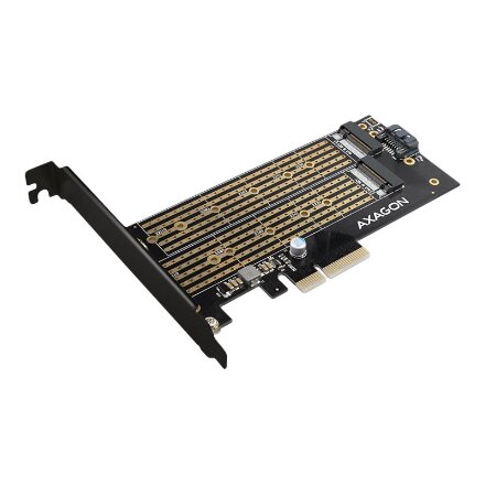AXAGON PCI-Express x4 adapter to connect up to two M.2 disks to a computer , PCEM2-D