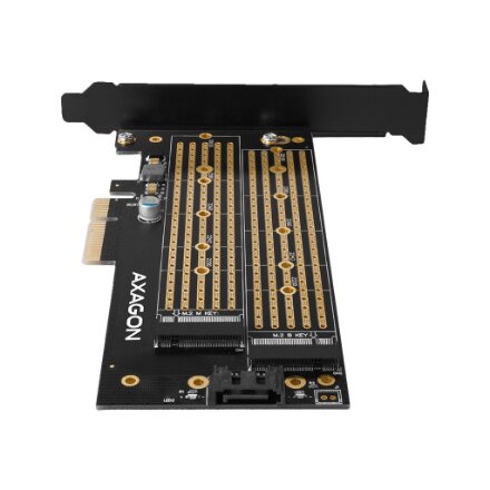 AXAGON PCI-Express x4 adapter to connect up to two M.2 disks to a computer , PCEM2-D
