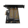 AXAGON PCI-Express x4 adapter to connect up to two M.2 disks to a computer , PCEM2-D