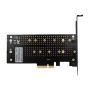 AXAGON PCI-Express x4 adapter to connect up to two M.2 disks to a computer , PCEM2-D