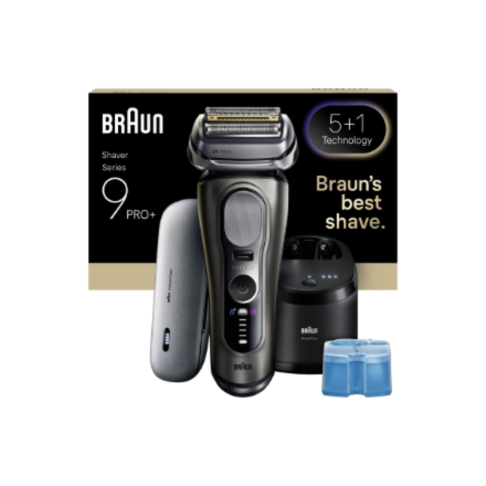Braun Shaver , Series 9 Pro+ 9675cc , Operating time (max) 60 min , Wet & Dry , Lithium Ion , Grey