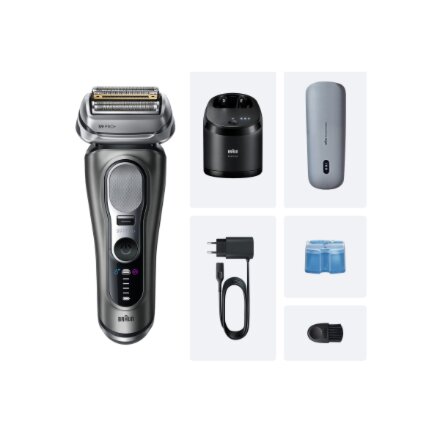 Braun Shaver , Series 9 Pro+ 9675cc , Operating time (max) 60 min , Wet & Dry , Lithium Ion , Grey