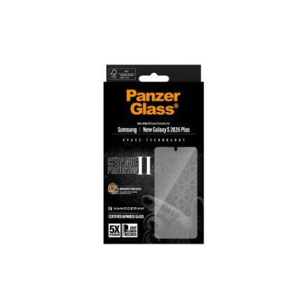 PanzerGlass Ceramic Screen Protector Samsung New Galaxy S26 Plus , Ultra-Wide Fit w. EasyAligner , PanzerGlass