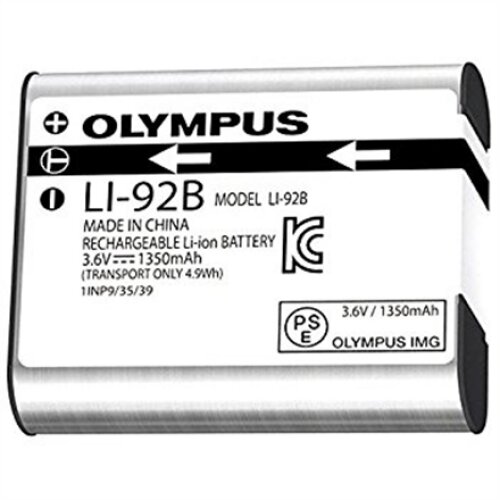 Olympus Lithium Ion rechargeable battery (1350 mAh) for Olympus XZ-2, SP-100EE, SH-60, SH-1, SH-2, TG-3, TG-4, TG-5, TG-6 (LI-92B)