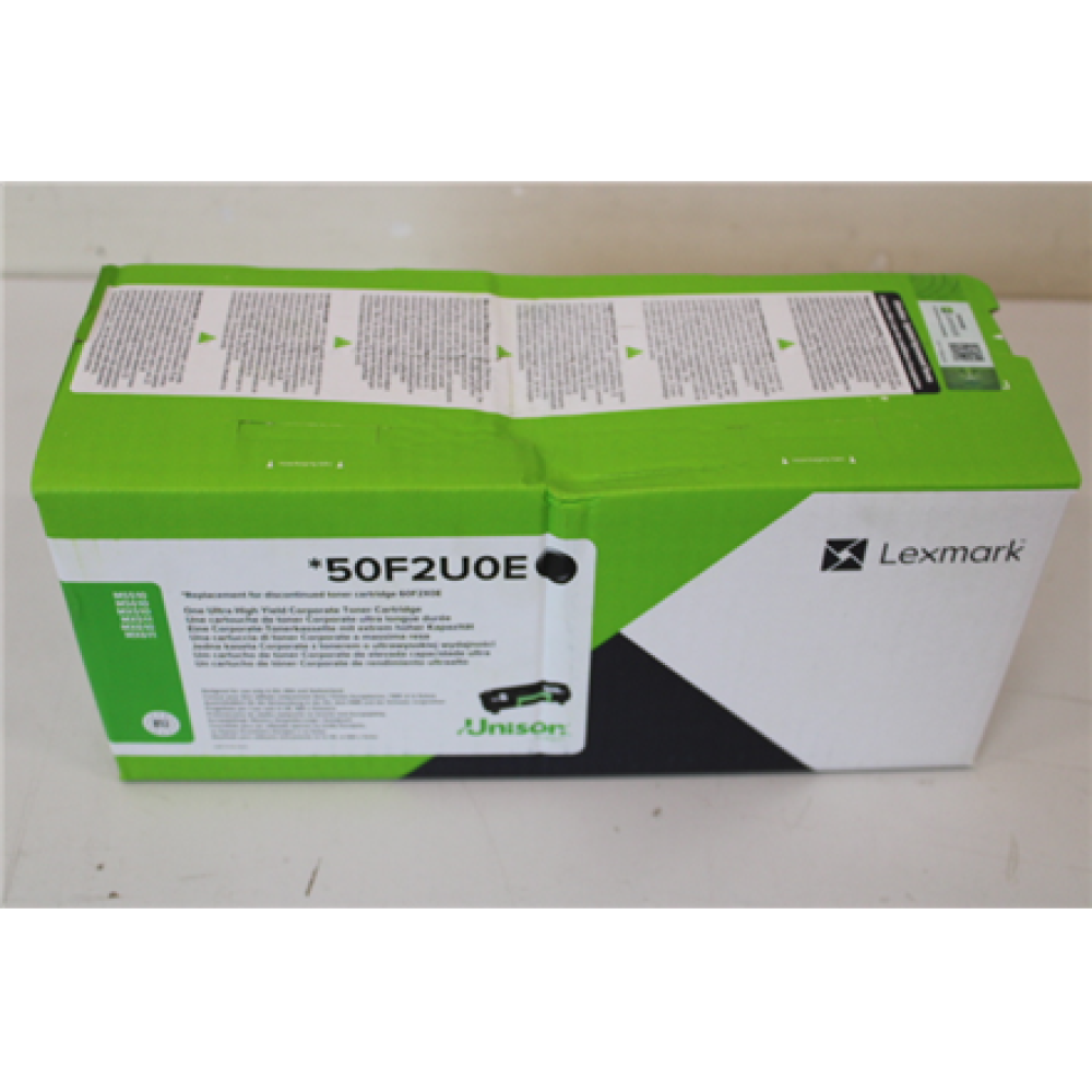 SALE OUT. Lexmark 50F2U0E Cartridge, Black/დაზიანებულია შეფუთვა, DAMAGED PACKAGING , Lexmark 50F2U0E , 502UE Ultra High Yield Corporate Cartridge (20k) , Cartridge , Black , DAMAGED PACKAGING