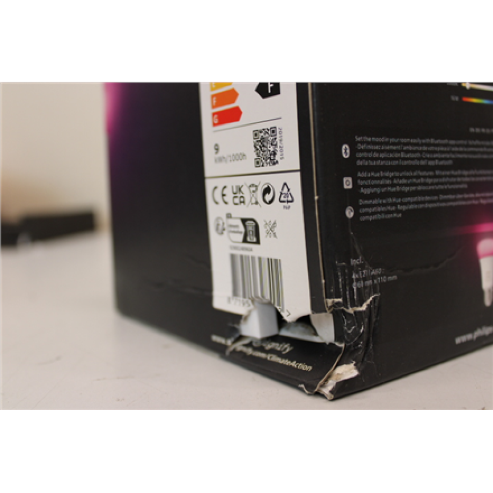 SALE OUT. Philips Hue WCA 6,5W A60 E27 4pcs pack , Philips Hue Hue WCA 6.5W A60 E27, 4pcs pack , E27 , 6.5 W , RGBW 2000-6500K , Bluetooth and Zigbee , DAMAGED PACKAGING