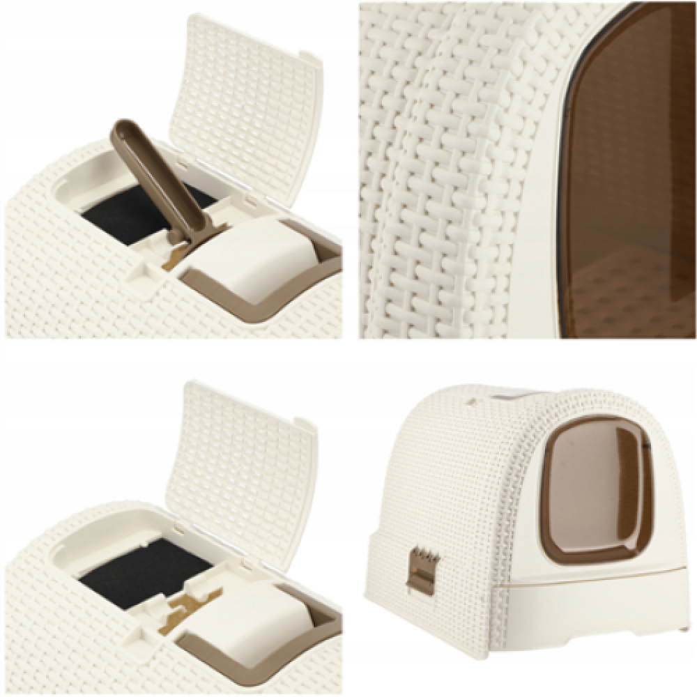 Curver Cat Toilet with Lid 198849 Cream