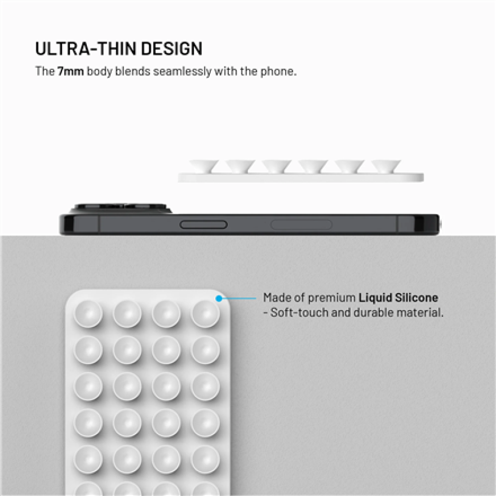 Fixed MagSafe holder with suction cups , Cup holder , Liquid silicone , White