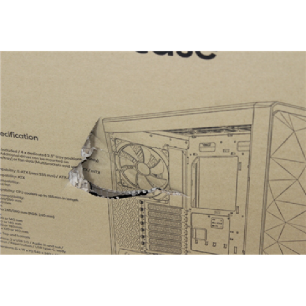 SALE OUT. Fractal Design Meshify 2 Lite Black TG Light tint Fractal Design Meshify 2 Lite TG Light Tint Black, E-ATX, DAMAGED PACKAGING, Power supply included No