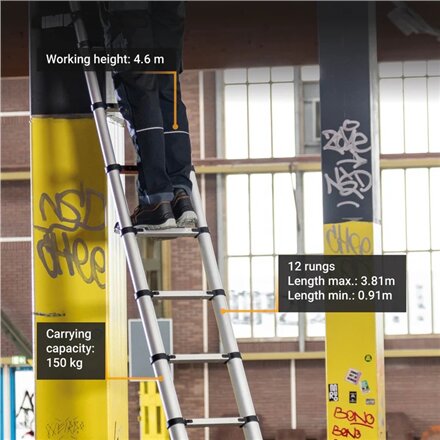 Batavia B.V. , Giraffe PRO Telescopic Ladder 3.81 m