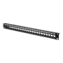 Digitus , Modular Patch Panel , DN-91411 , Black , Layout Keystone Entry: Straight; Area of application: 483 mm (19) cabinet; Suitable for 483 mm (19) cabinet mounting; Housing material: 1.5 mm SPCC cold rolled stell sheet, powder-coated; Ports: 24