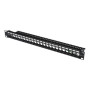 Digitus , Modular Patch Panel , DN-91411 , Layout Keystone Entry: Straight; Area of application: 483 mm (19) cabinet; Suitable for 483 mm (19) cabinet mounting; Housing material: 1.5 mm SPCC cold rolled stell sheet, powder-coated; Ports: 24 , Black