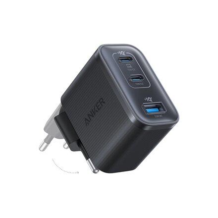 Anker Nano Charger 70W, 3 ports, Black , 2 x 24 pin USB-C, 4 pin USB Type A
