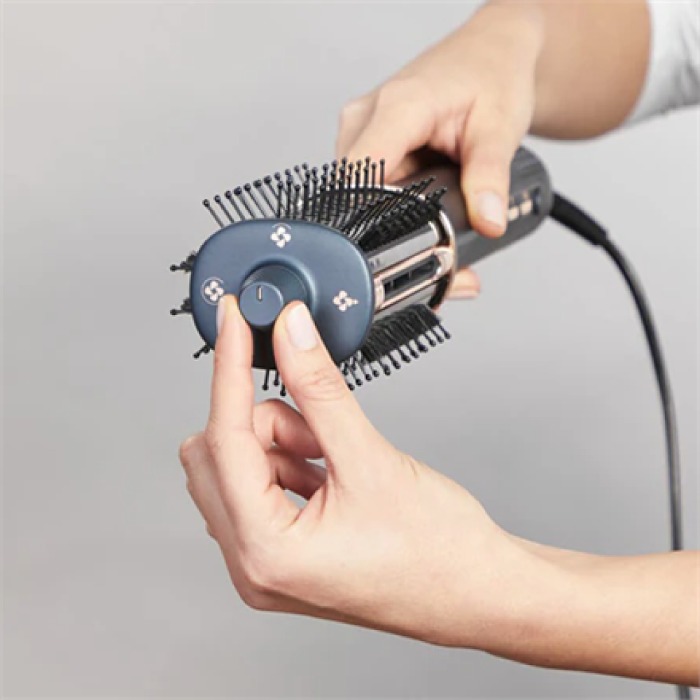Rowenta Hair straightening brush/hair dryer , UB9720E0 , Ion conditioning , Number of heating levels 3 , 1100 W , Blue/Copper