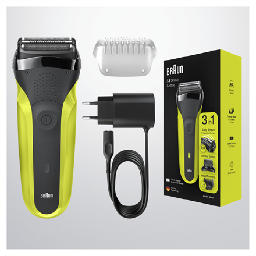 Braun , Shaver , 300BT Shave&Style , Operating time (max) 30 min , Black/Green