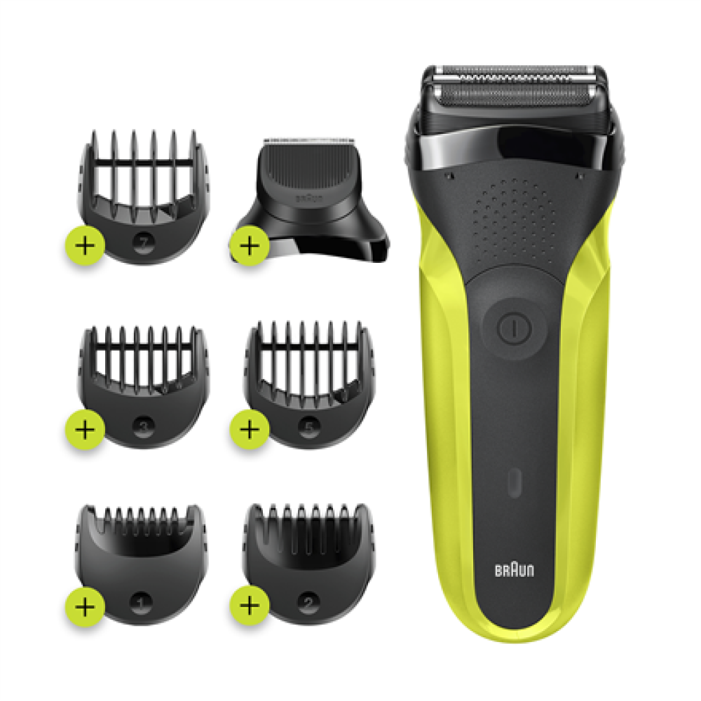 300BT Braun , Shaver , 300BT Shave&Style , Operating time (max) 30 min , Black/Green