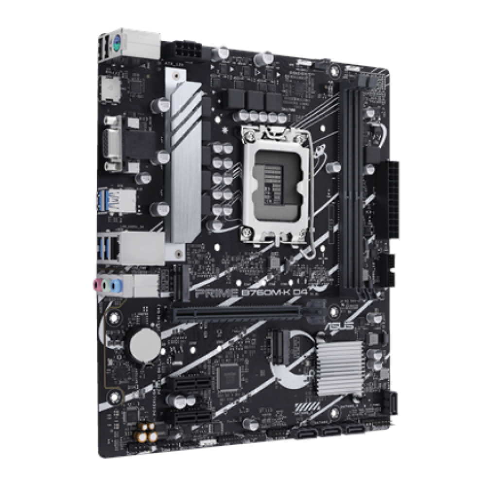 Asus PRIME B760M-K D4 Processor family Intel Processor socket LGA1700 DDR4 DIMM Memory slots 2 Supported hard disk drive interfaces SATA, M.2 Number of SATA connectors 4 Chipset Intel B760 mATX