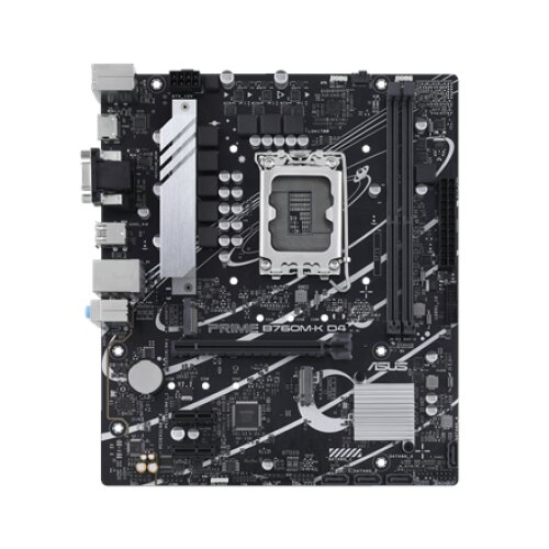 Asus , PRIME B760M-K D4 , Processor family Intel , Processor socket LGA1700 , DDR4 DIMM , Memory slots 2 , Supported hard disk drive interfaces SATA, M.2 , Number of SATA connectors 4 , Chipset Intel B760 , mATX