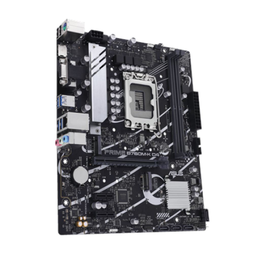 Asus PRIME B760M-K D4 Processor family Intel Processor socket LGA1700 DDR4 DIMM Memory slots 2 Supported hard disk drive interfaces SATA, M.2 Number of SATA connectors 4 Chipset Intel B760 mATX